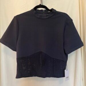 Stunning Deity New York Navy & Black Cropped Top 
Size 14 (Fits Like a 10) – NWT